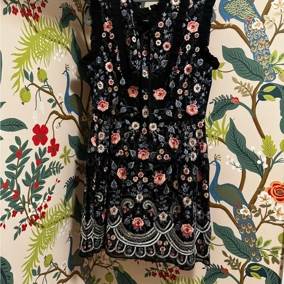 Needle & Thread Beaded Floral Embroidery Mini Dress - Picture 3 of 8